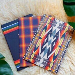 NEW Pendelton Lined Notebooks Southwest Rainbow Plaid Boho Hippie Vibes
